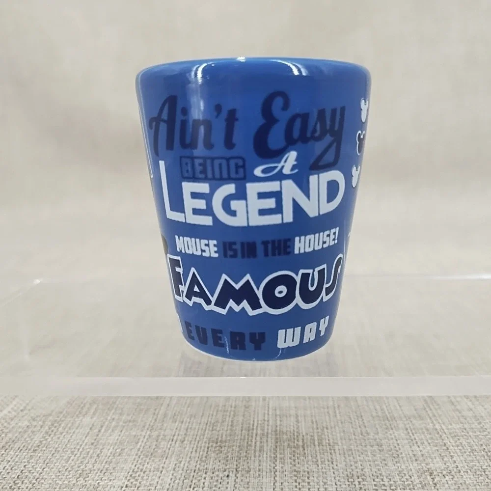 Mickey Mouse Ceramic Shot Glass Jerry Leigh Legend Mouse Party Blue Disney